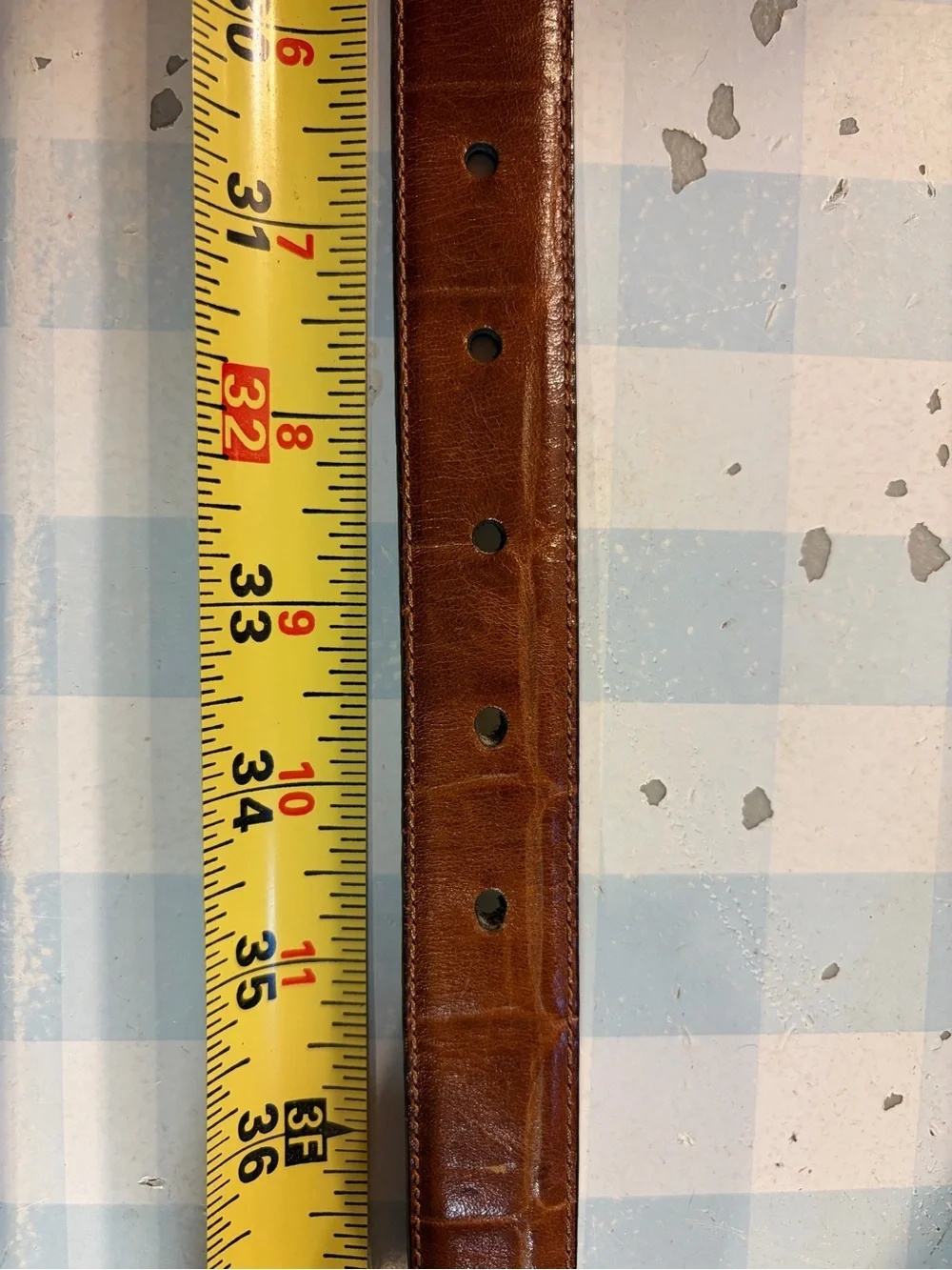 PERRY Ellis 34,brown embossed belt w/silver buckle
